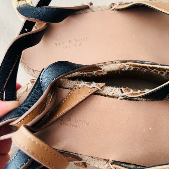 Rag & Bone Hera Espadrille Wedge Sandal Size 39 US 9 in Cigar Tan Brown - Picture 3 of 10